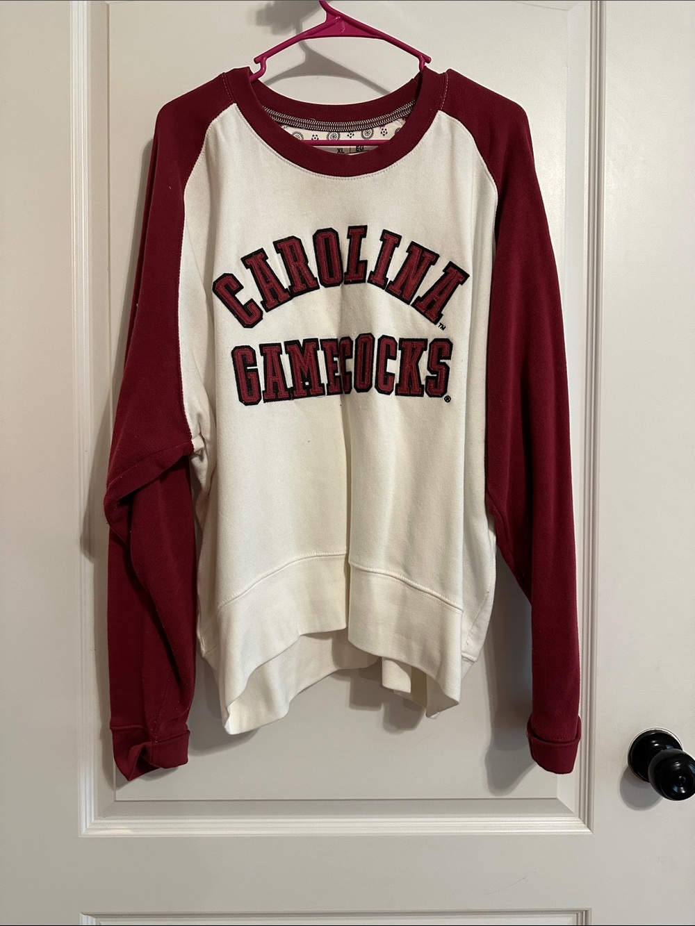 Pressbox Cream & Maroon Carolina Gamecocks Raglan Sweatshirt